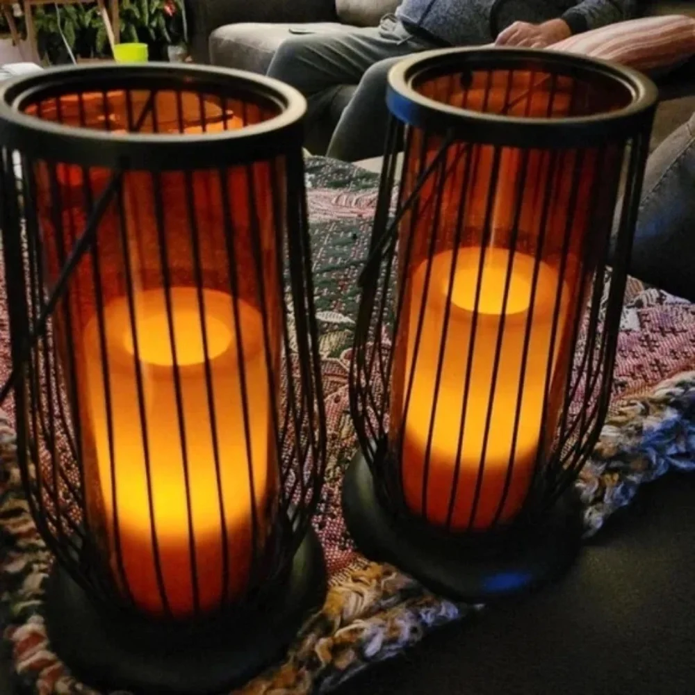 Soft Glow Lanterns with Timer 10 inch tall